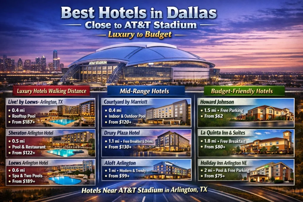 Dallas hotels close to AT&T Stadium