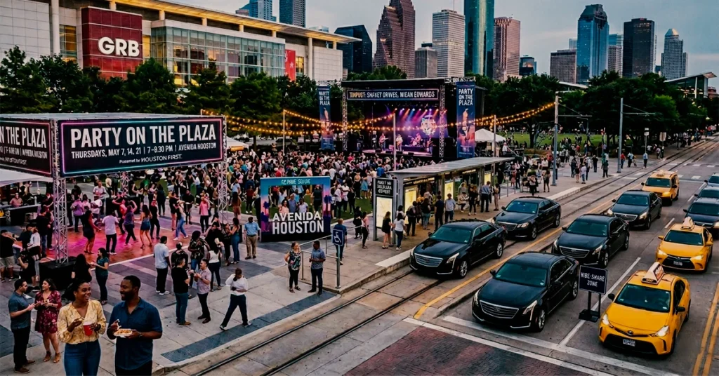 Party on the Plaza Transportation – Houston May Events